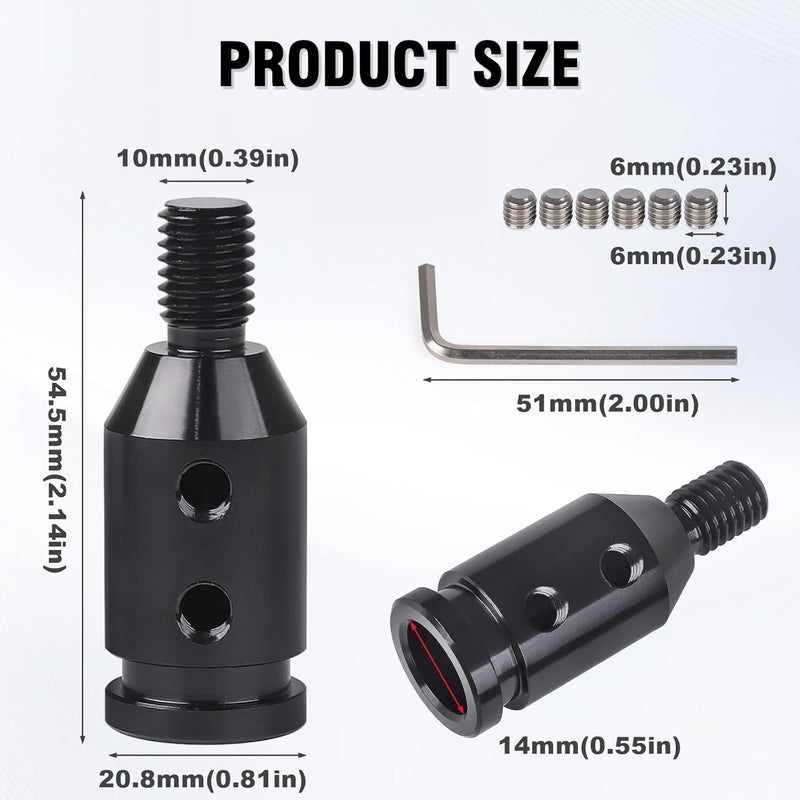 ANDO RACING Universal Gear Shift Knob Adapter 10x1.5,Aluminum Alloy Shifter Knob Adapter,Gear Shift Adapter for Non-Threaded Manual Shifters M10x1.5(Black) - Image 4